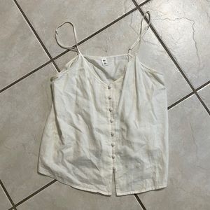 BP white linen button down tank